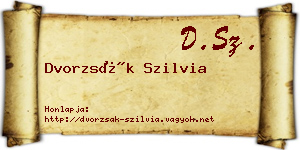 Dvorzsák Szilvia névjegykártya